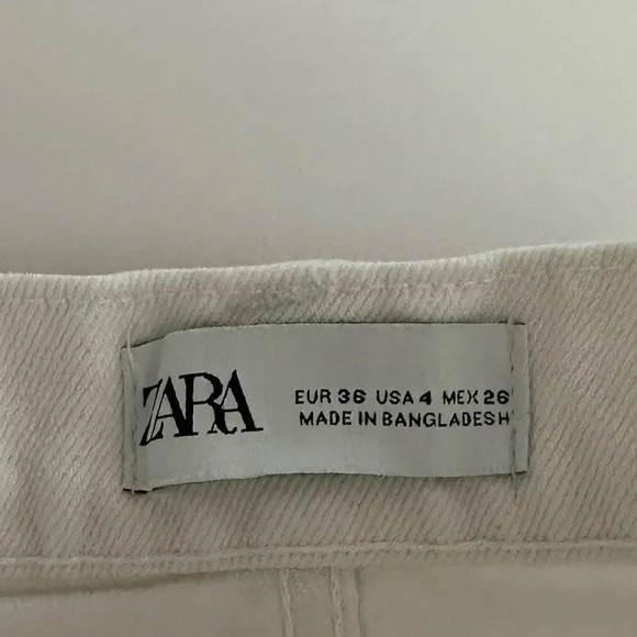 Zara White High Rise Denim Shorts - Picture 6 of 8